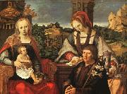 Lucas van Leyden Madonna and Child with Mary Magdalene and a Donor oil painting artist